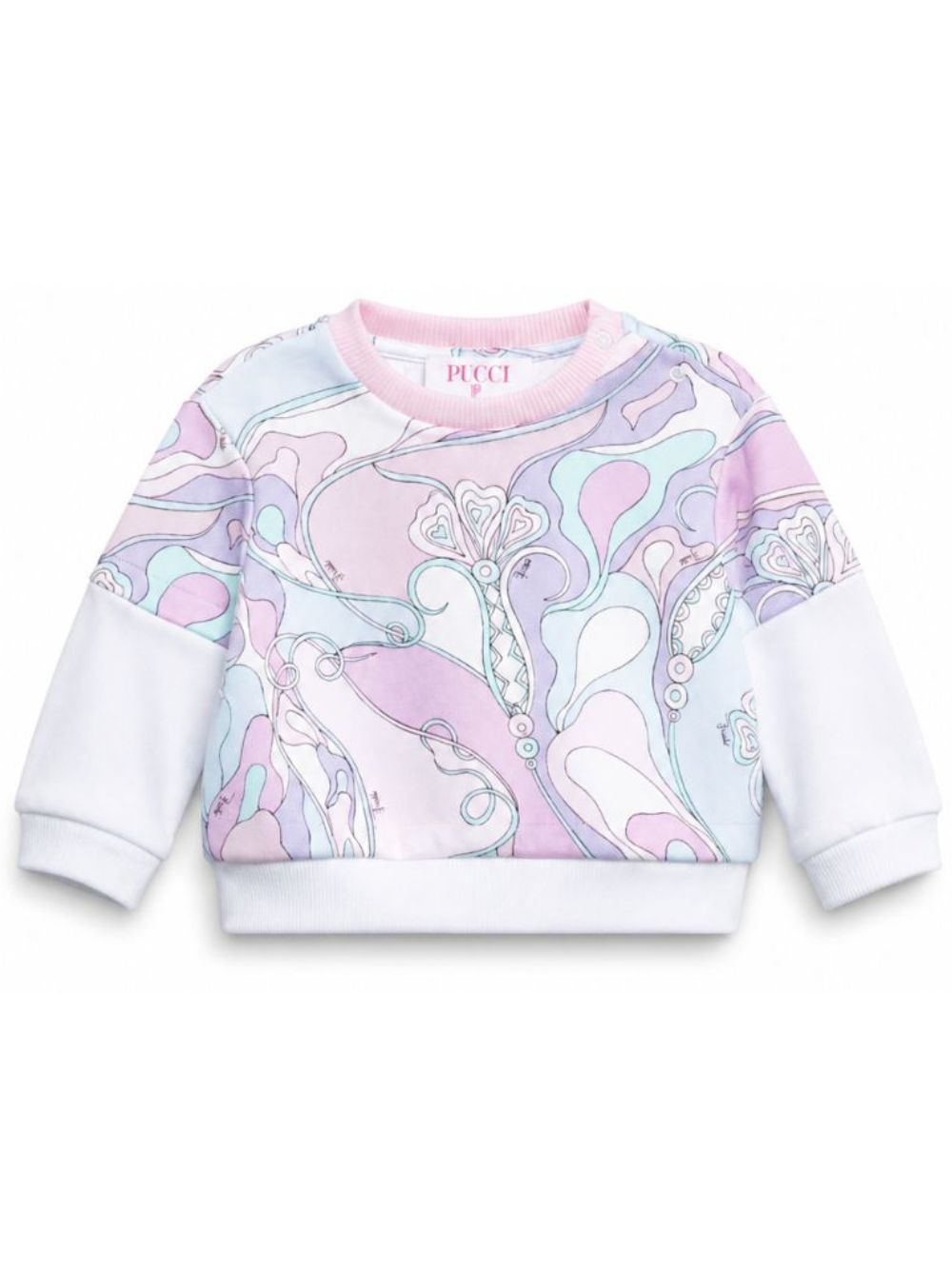 Felpa per neonata Emilio Pucci Junior multicolore con stampa iride all-over PZ4000 Z3343 51SCE EMILIO PUCCI KIDS 