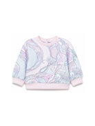 Felpa per neonata Emilio Pucci Junior multicolore con stampa iride all-over PZ4010 Z3343 51SCE EMILIO PUCCI KIDS 