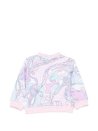 Felpa per neonata Emilio Pucci Junior multicolore con stampa iride all-over PZ4010 Z3343 51SCE EMILIO PUCCI KIDS 