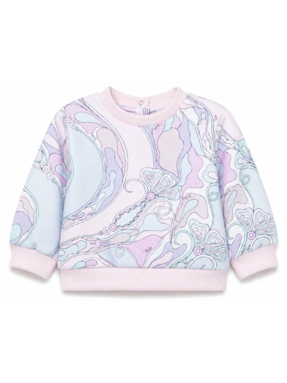 Felpa per neonata Emilio Pucci Junior multicolore con stampa iride all-over PZ4010 Z3343 51SCE EMILIO PUCCI KIDS 