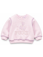 Felpa per neonata Emilio Pucci Kids rosa con ricamo logo PZ4020 Z3183 51S EMILIO PUCCI KIDS 