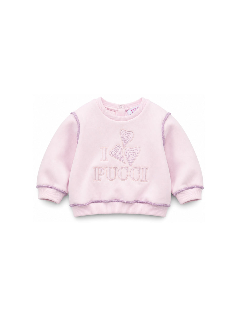 Felpa per neonata Emilio Pucci Kids rosa con ricamo logo PZ4020 Z3183 51S EMILIO PUCCI KIDS 