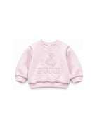 Felpa per neonata Emilio Pucci Kids rosa con ricamo logo PZ4020 Z3183 51S EMILIO PUCCI KIDS 
