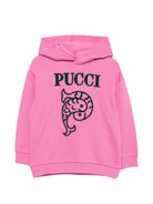 Felpa per bambina Emilio Pucci Kids fucsia con dettaglio logo PZ4A90 Z3183 543VE EMILIO PUCCI KIDS 