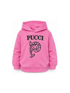 Felpa per bambina Emilio Pucci Kids fucsia con dettaglio logo PZ4A90 Z3183 543VE EMILIO PUCCI KIDS 