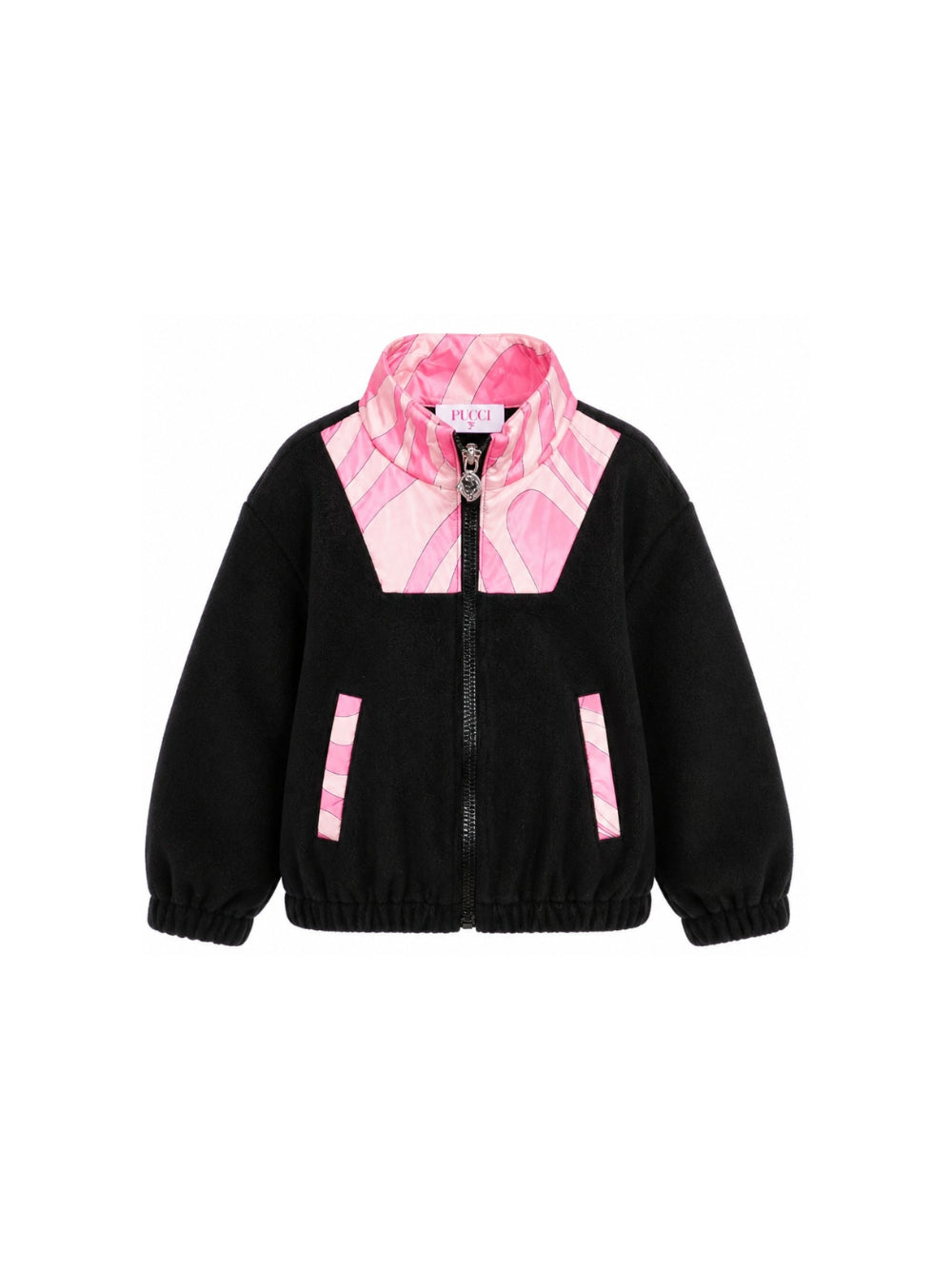 Giubbino per bambina Emilio Pucci Kids nero con stampa Iride PZ4B00 U0308 930RS EMILIO PUCCI KIDS 