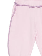 Pantaloni sportivi per neonata Emilio Pucci Junior rosa con cuciture a contrasto PZ6010 Z3183 51S EMILIO PUCCI KIDS 