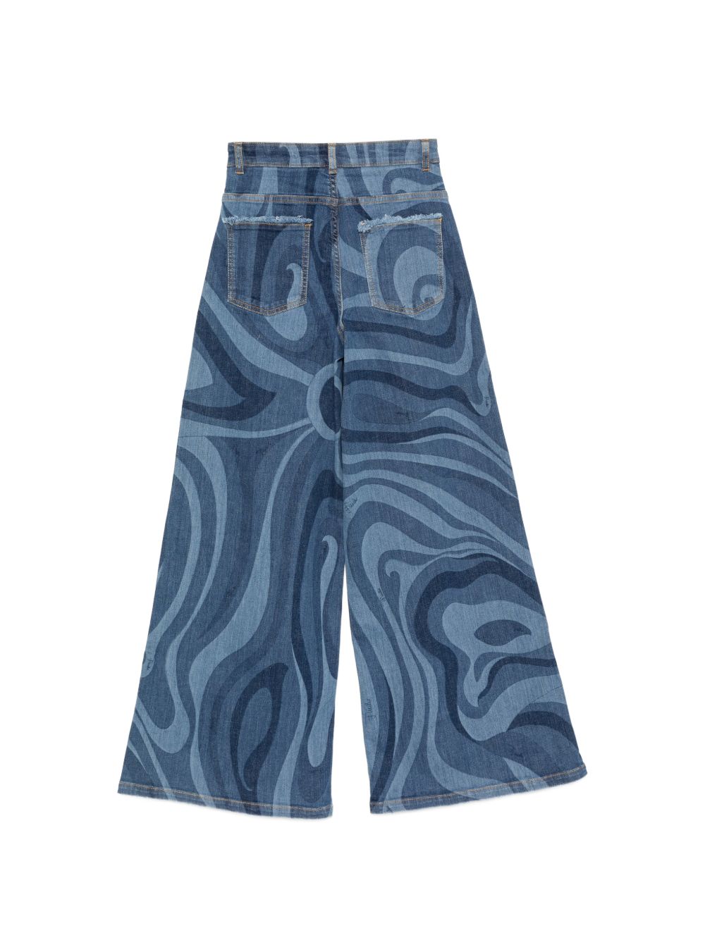 Pantalone per bambina Emilio Pucci Kids denim con stampa grafica marmo all-over PZ6B20 Z3664 620 EMILIO PUCCI KIDS 