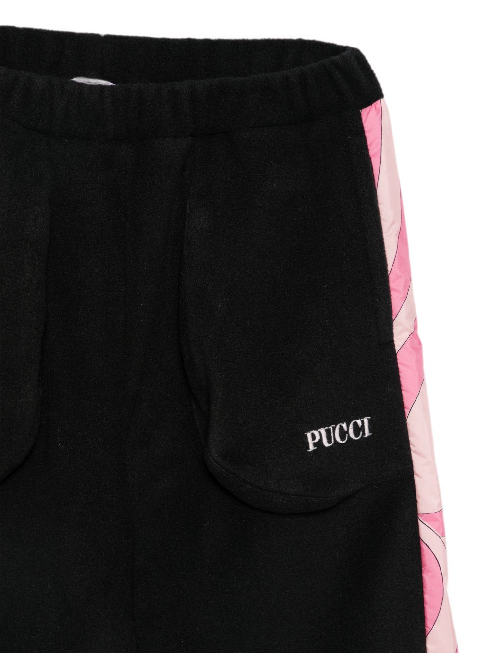 Pantaloni sportivi per bambina Emilio Pucci Kids neri con inserti con fantasia rosa PZ6B50 U0308 930RS EMILIO PUCCI KIDS 