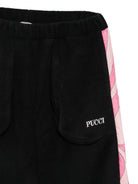 Pantaloni sportivi per bambina Emilio Pucci Kids neri con inserti con fantasia rosa PZ6B50 U0308 930RS EMILIO PUCCI KIDS 