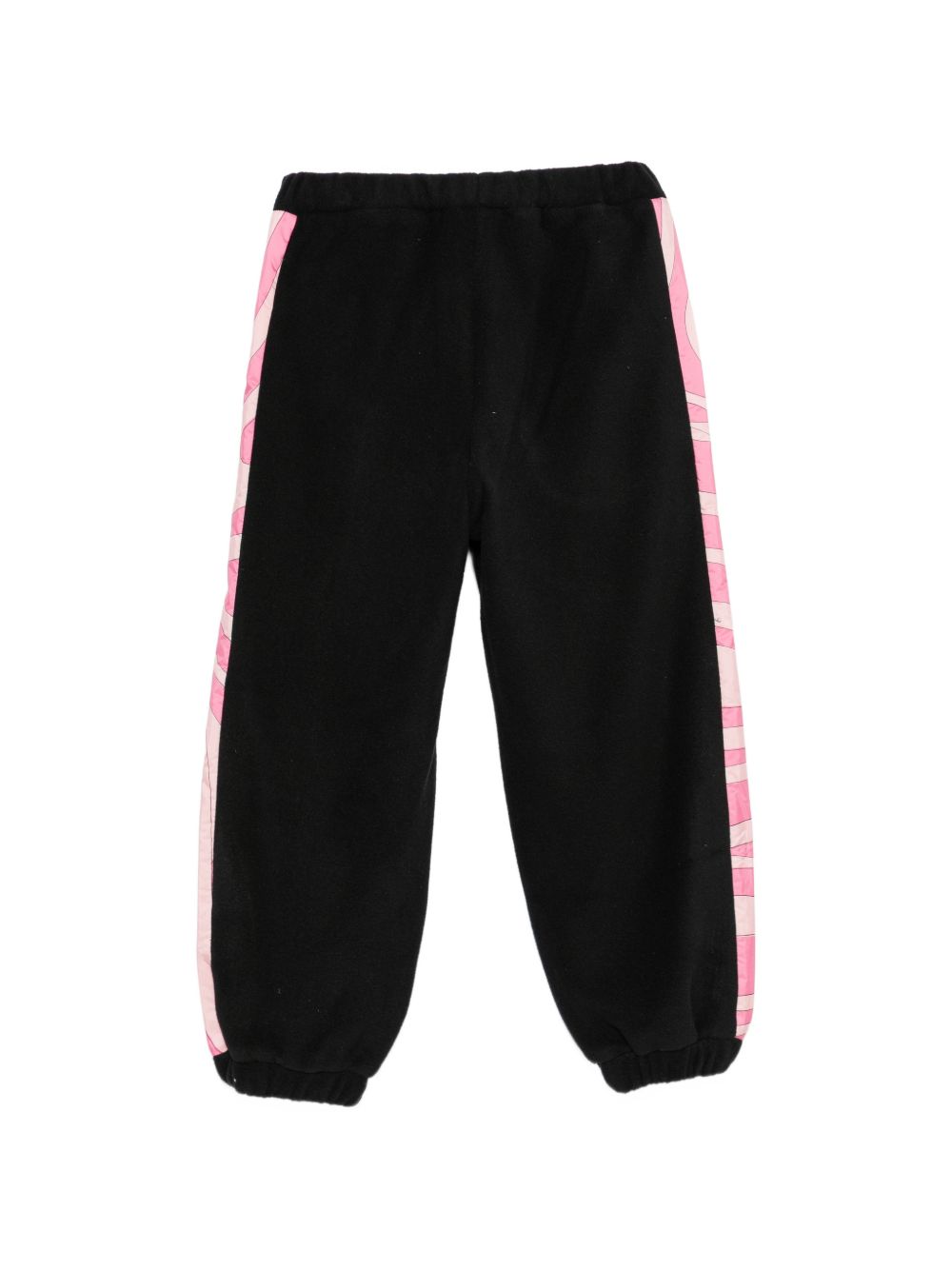 Pantaloni sportivi per bambina Emilio Pucci Kids neri con inserti con fantasia rosa PZ6B50 U0308 930RS EMILIO PUCCI KIDS 