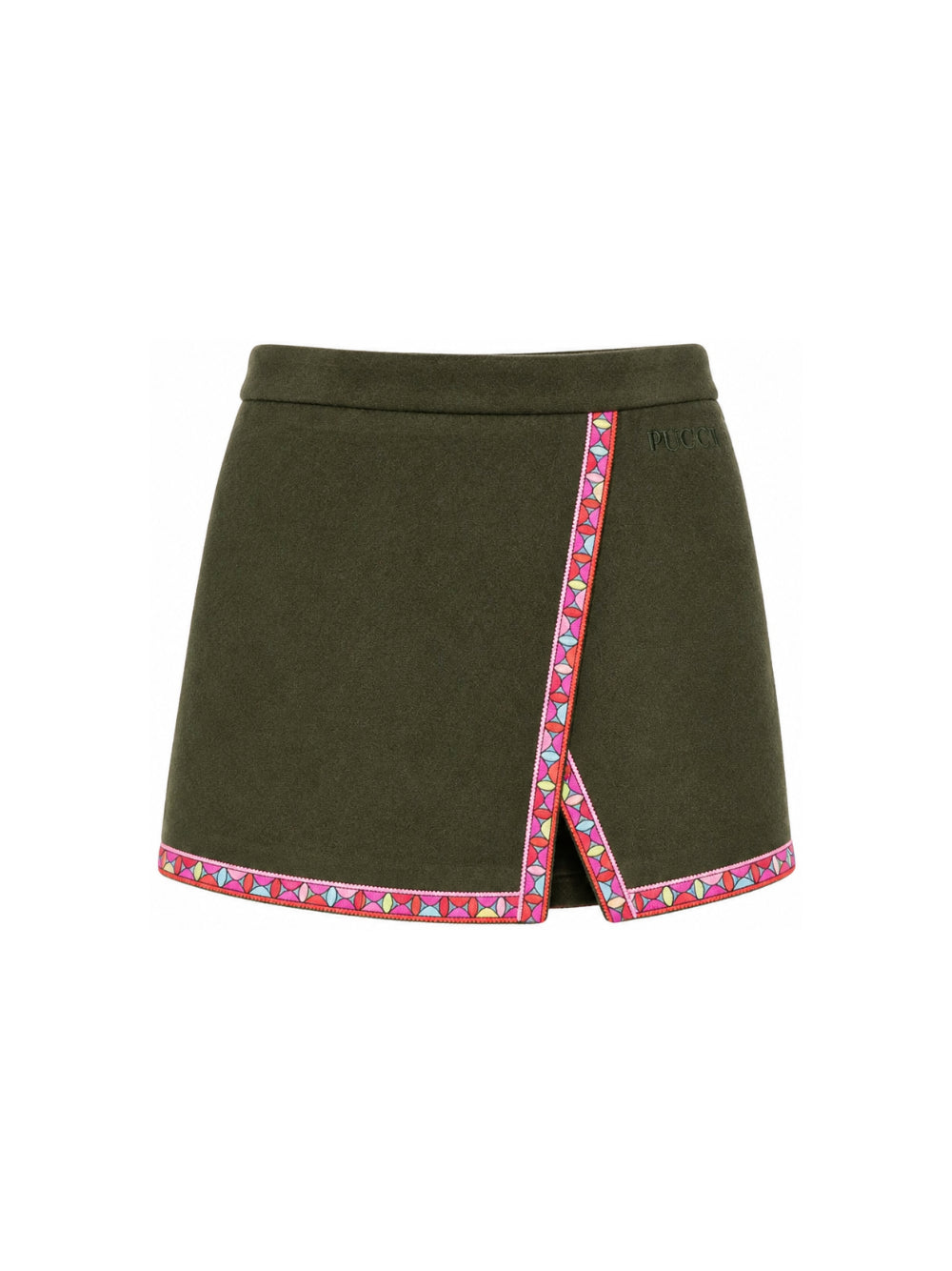 Gonna per bambina Emilio Pucci Kids verde con finiture con motivo geometrico PZ7A50 E0259 783 EMILIO PUCCI KIDS 