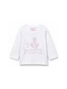 T-shirt per neonata Emilio Pucci Kids bianca con patch logo PZ8000 Z3672 100RS EMILIO PUCCI KIDS 