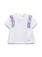 T-shirt per neonata Emilio Pucci Junior bianca con dettaglio ruches PZ8031 Z3672 100 EMILIO PUCCI KIDS 