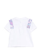 T-shirt per neonata Emilio Pucci Junior bianca con dettaglio ruches PZ8031 Z3672 100 EMILIO PUCCI KIDS 