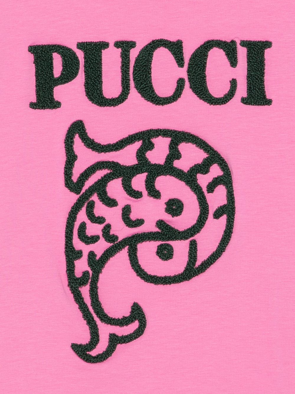 T-shirt per bambina Emilio Pucci Kids rosa con logo ricamato sul davanti PZ8B31 Z3277 543VE EMILIO PUCCI KIDS 