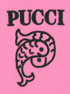 T-shirt per bambina Emilio Pucci Kids rosa con logo ricamato sul davanti PZ8B31 Z3277 543VE EMILIO PUCCI KIDS 