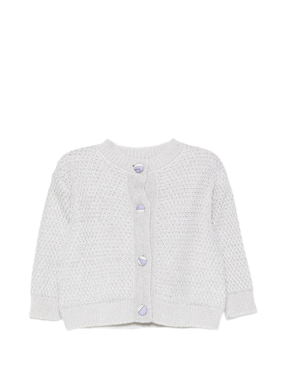 Cardigan per neonata Emilio Pucci Kids grigio con chiusura a bottoni PZ9010 X0006 100AG EMILIO PUCCI KIDS 