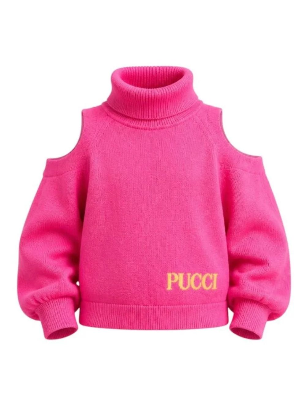 Maglione per bambina Emilio Pucci Kids fucsia con collo alto PZ9A00 Z2362 543 EMILIO PUCCI KIDS 
