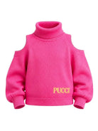 Maglione per bambina Emilio Pucci Kids fucsia con collo alto PZ9A00 Z2362 543 EMILIO PUCCI KIDS 