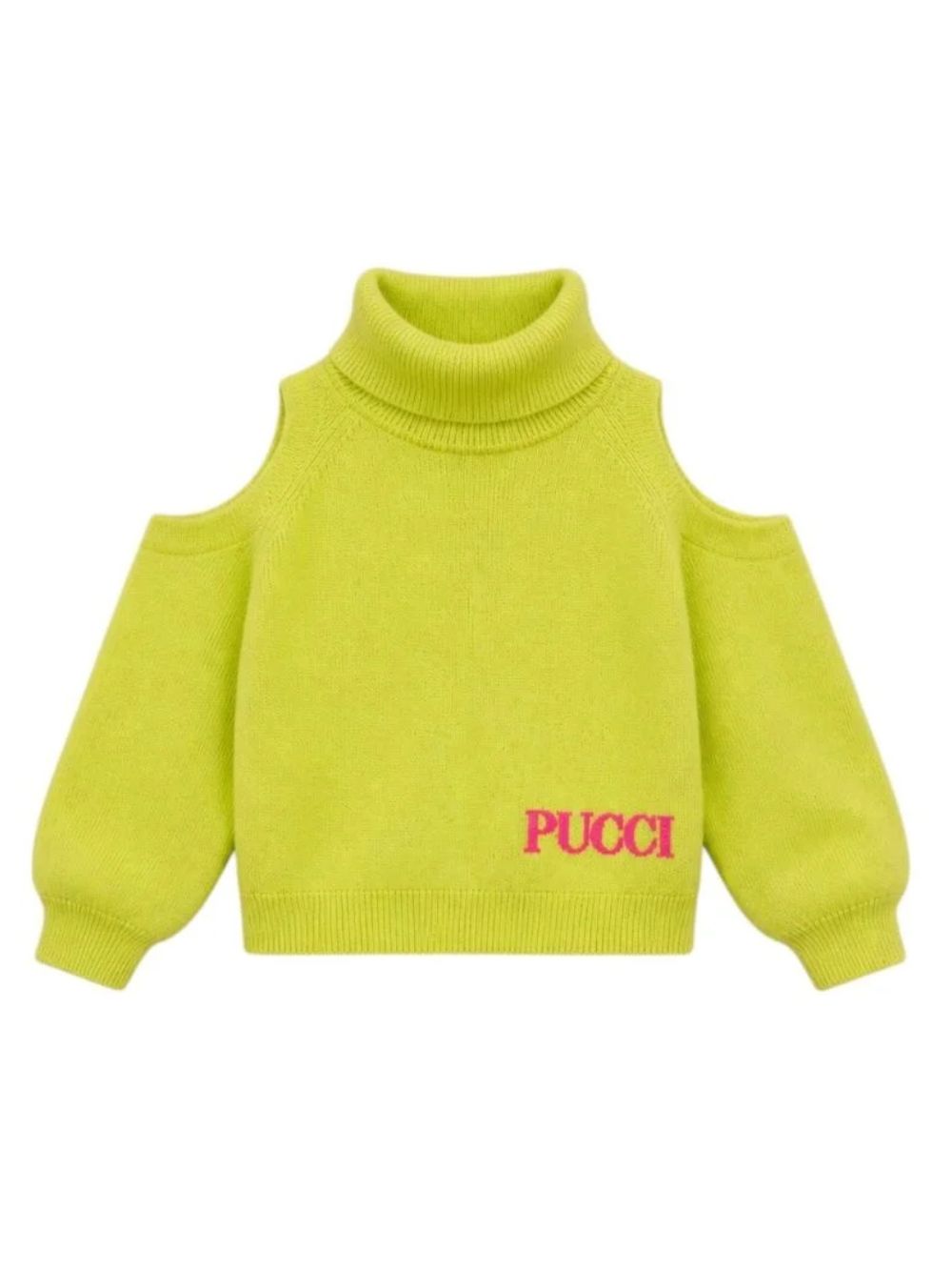 Maglione per bambina Emilio Pucci Kids verde con logo ricamato sul davanti PZ9A00 Z2362 784 EMILIO PUCCI KIDS 