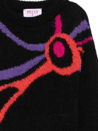 Maglione per bambina Emilio Pucci Kids nero con stampa astratta PZ9A20 W0218 930 EMILIO PUCCI KIDS 