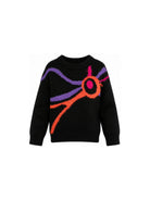 Maglione per bambina Emilio Pucci Kids nero con stampa astratta PZ9A20 W0218 930 EMILIO PUCCI KIDS 