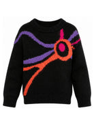 Maglione per bambina Emilio Pucci Kids nero con stampa astratta PZ9A20 W0218 930 EMILIO PUCCI KIDS 