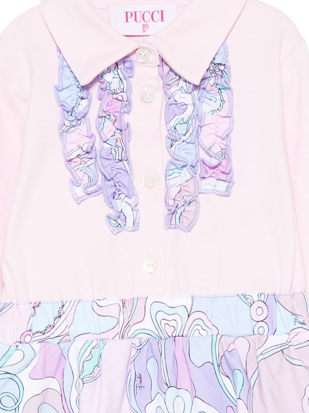 Abito per neonata Emilio Pucci Kids rosa con dettaglio stampa iride PZA000 Z3278 51S EMILIO PUCCI KIDS 