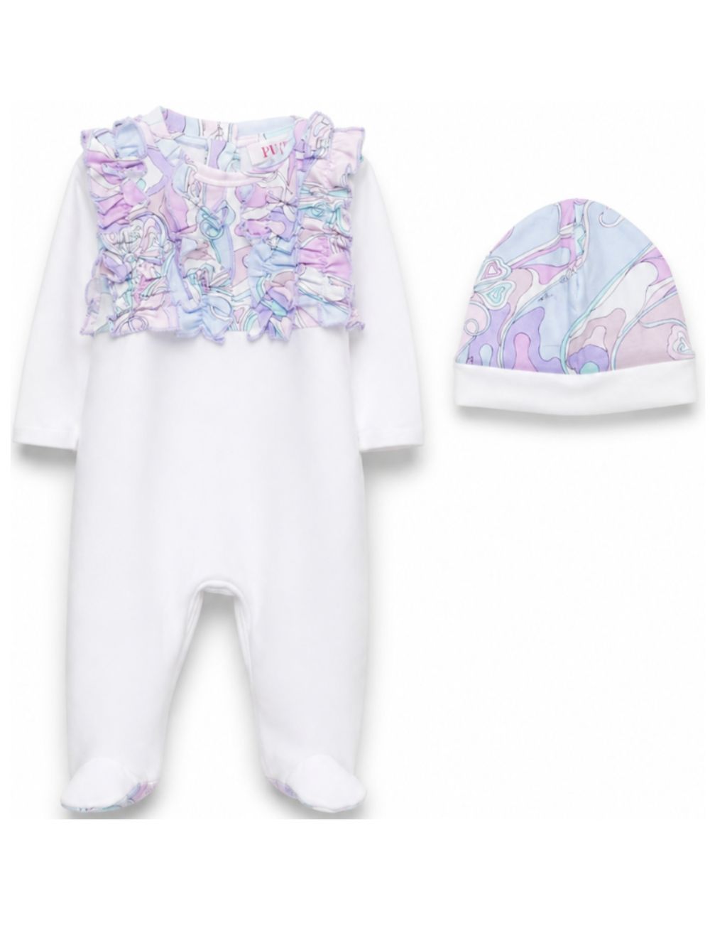 Set tutina e cappellino per neonata Emilio Pucci Kids multicolore con dettagli con ruches PZB000 Z3277 100RS EMILIO PUCCI KIDS 