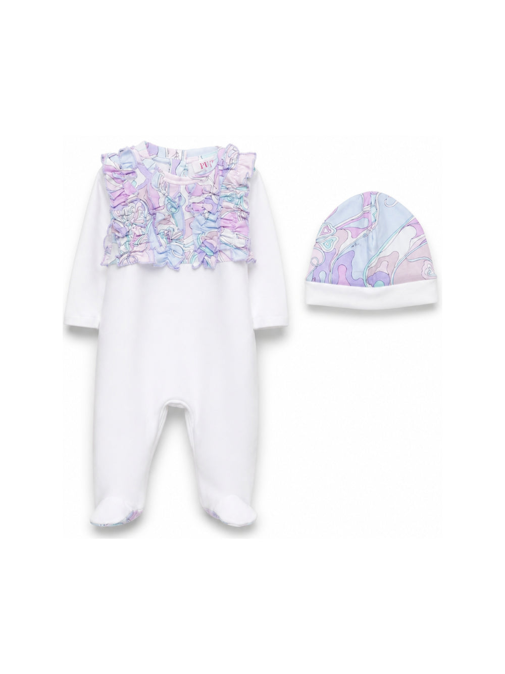 Set tutina e cappellino per neonata Emilio Pucci Kids multicolore con dettagli con ruches PZB000 Z3277 100RS EMILIO PUCCI KIDS 