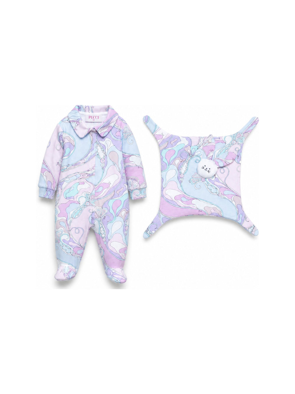 Set tutina e doudou per neonata Emilio Pucci Kids viola con stampa grafica all-over PZB010 Z3344 51SCE EMILIO PUCCI KIDS 