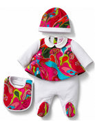 Set tutina cappellino e bavetta per neonata Emilio Pucci Kids multicolore con fantasia colorata PZB020 Z3277 100MC EMILIO PUCCI KIDS 