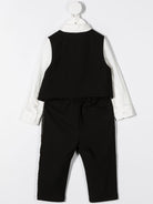 Completo tre pezzi per neonato Emporio Armani Kids bianco e nero con logo ricamato 6HH810 4N3FZ 0999 EMPORIO ARMANI KIDS 