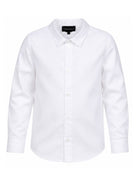 Camicia per bambino Emporio Armani Kids bianca con logo jacquard 8N4C09 1N06Z 0100 EMPORIO ARMANI KIDS 