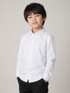Camicia per bambino Emporio Armani Kids bianca con logo jacquard 8N4C09 1N06Z 0100 EMPORIO ARMANI KIDS 