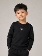 Felpa per bambino Emporio Armani Kids blu con logo aquila sul davanti EB000302 AF14681 MB053 EMPORIO ARMANI KIDS 