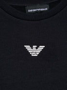 Felpa per bambino Emporio Armani Kids blu con logo aquila sul davanti EB000302 AF14681 MB053 EMPORIO ARMANI KIDS 