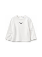T-shirt per neonato Emporio Armani Kids bianca con logo Aquila sul davanti EB000418 AF15013 M0134 EMPORIO ARMANI KIDS 