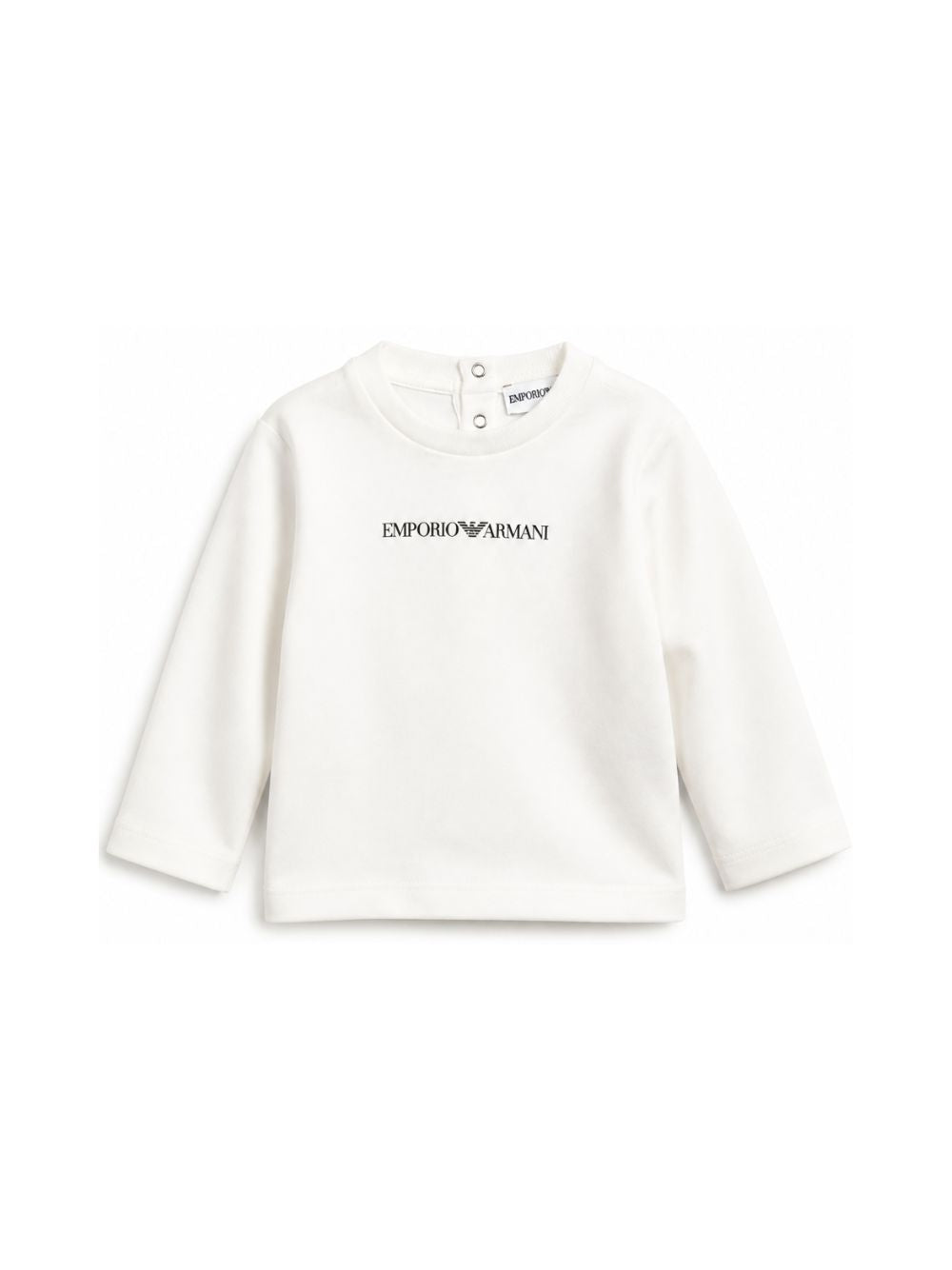 T-shirt per neonato Emporio Armani Kids bianca con logo sul davanti EB000418 AF15013 M0135 EMPORIO ARMANI KIDS 