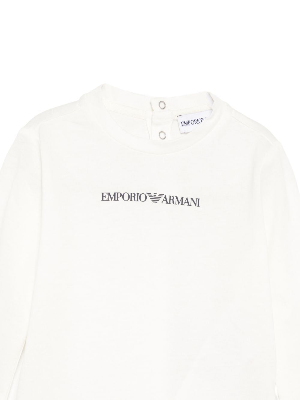 T-shirt per neonato Emporio Armani Kids bianca con logo sul davanti EB000418 AF15013 M0135 EMPORIO ARMANI KIDS 
