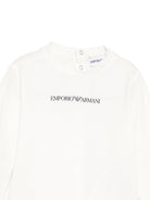 T-shirt per neonato Emporio Armani Kids bianca con logo sul davanti EB000418 AF15013 M0135 EMPORIO ARMANI KIDS 