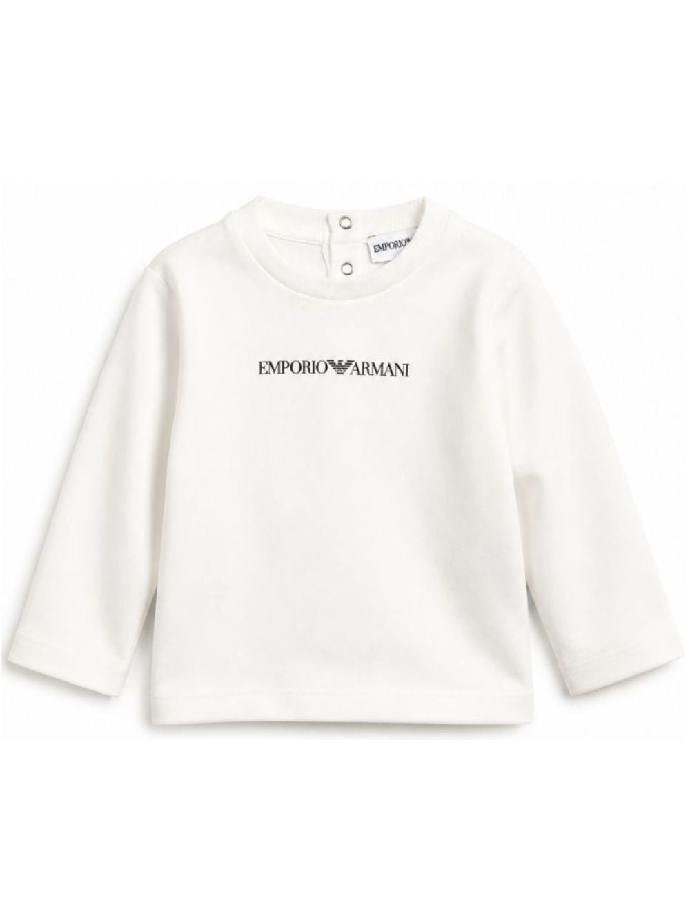 T-shirt per neonato Emporio Armani Kids bianca con logo sul davanti EB000418 AF15013 M0135 EMPORIO ARMANI KIDS 