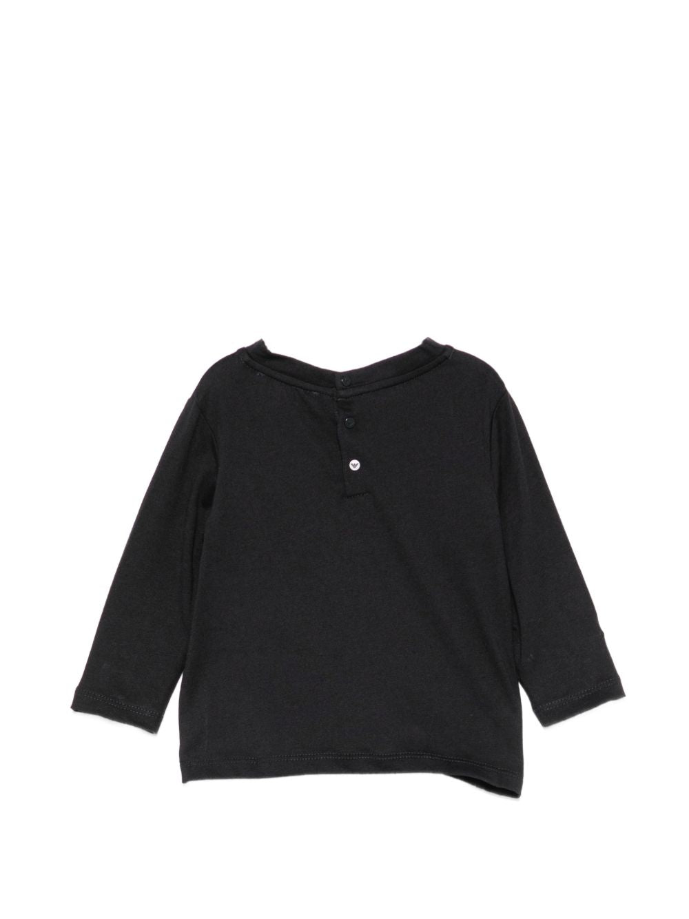T-shirt per neonato Emporio armani nera a maniche lunghe EB000418 AF15013 MB005 EMPORIO ARMANI KIDS 