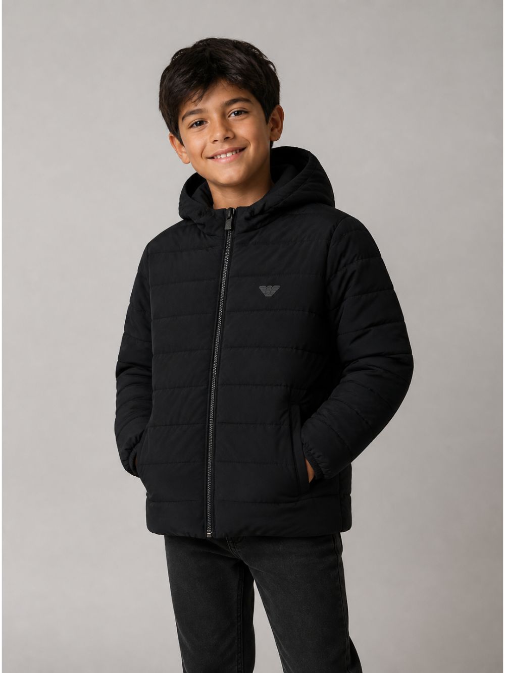 Giubbino per bambino Emporio Armani Kids blu con design trapuntato EB000423 AF14935 UB118 EMPORIO ARMANI KIDS 