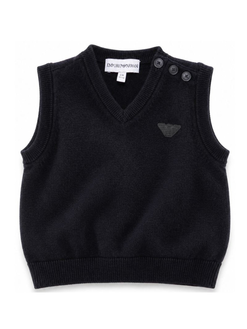 Gilet per neonato Emporio Armani Kids blu con toppa con logo EB000441 AF28773 UB118 EMPORIO ARMANI KIDS 