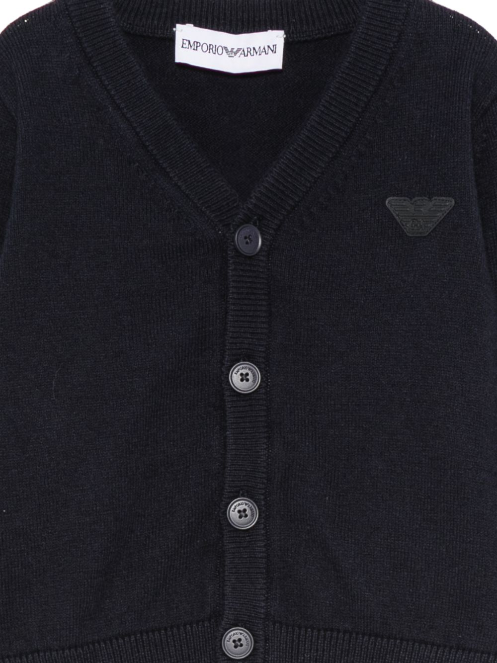 Cardigan per neonato Emporio Armani Kids blu navy con scollo a V EB000446 AF28773 UB118 EMPORIO ARMANI KIDS 