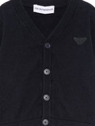 Cardigan per neonato Emporio Armani Kids blu navy con scollo a V EB000446 AF28773 UB118 EMPORIO ARMANI KIDS 
