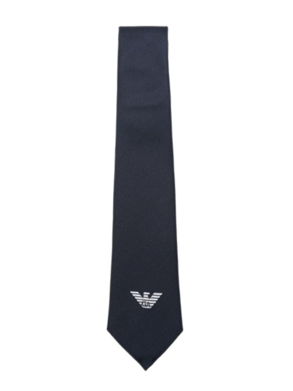 Cravatta per bambino Emporio Armani Kids blu navy con logo ricamato sul davanti EB000850 AF19463 UB137 EMPORIO ARMANI KIDS 
