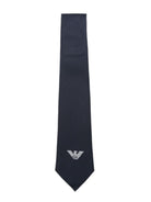 Cravatta per bambino Emporio Armani Kids blu navy con logo ricamato sul davanti EB000850 AF19463 UB137 EMPORIO ARMANI KIDS 